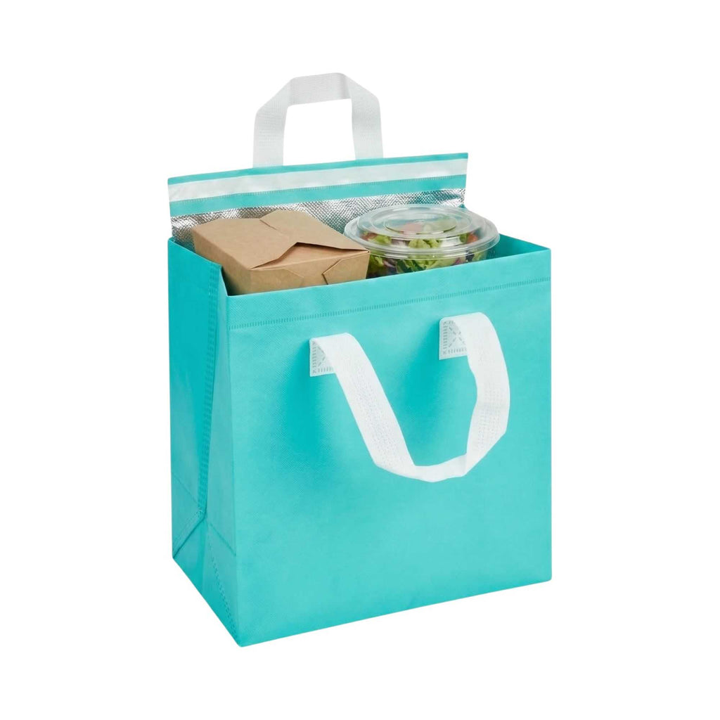 Bag Tek Teal Insulated Take Out Bag - Tamper-Evident - 9 1/2" x 6" x 10 1/4" - 100 count box