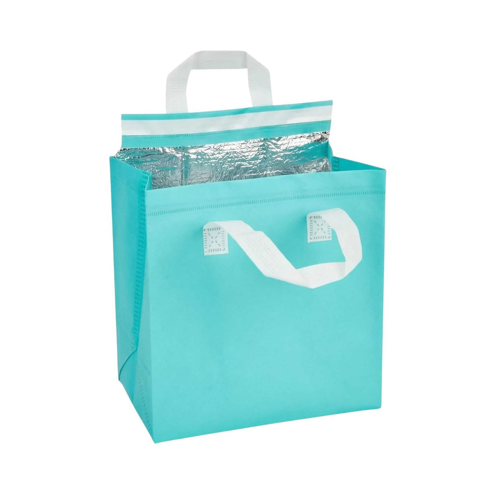 Bag Tek Teal Insulated Take Out Bag - Tamper-Evident - 9 1/2" x 6" x 10 1/4" - 25 count box