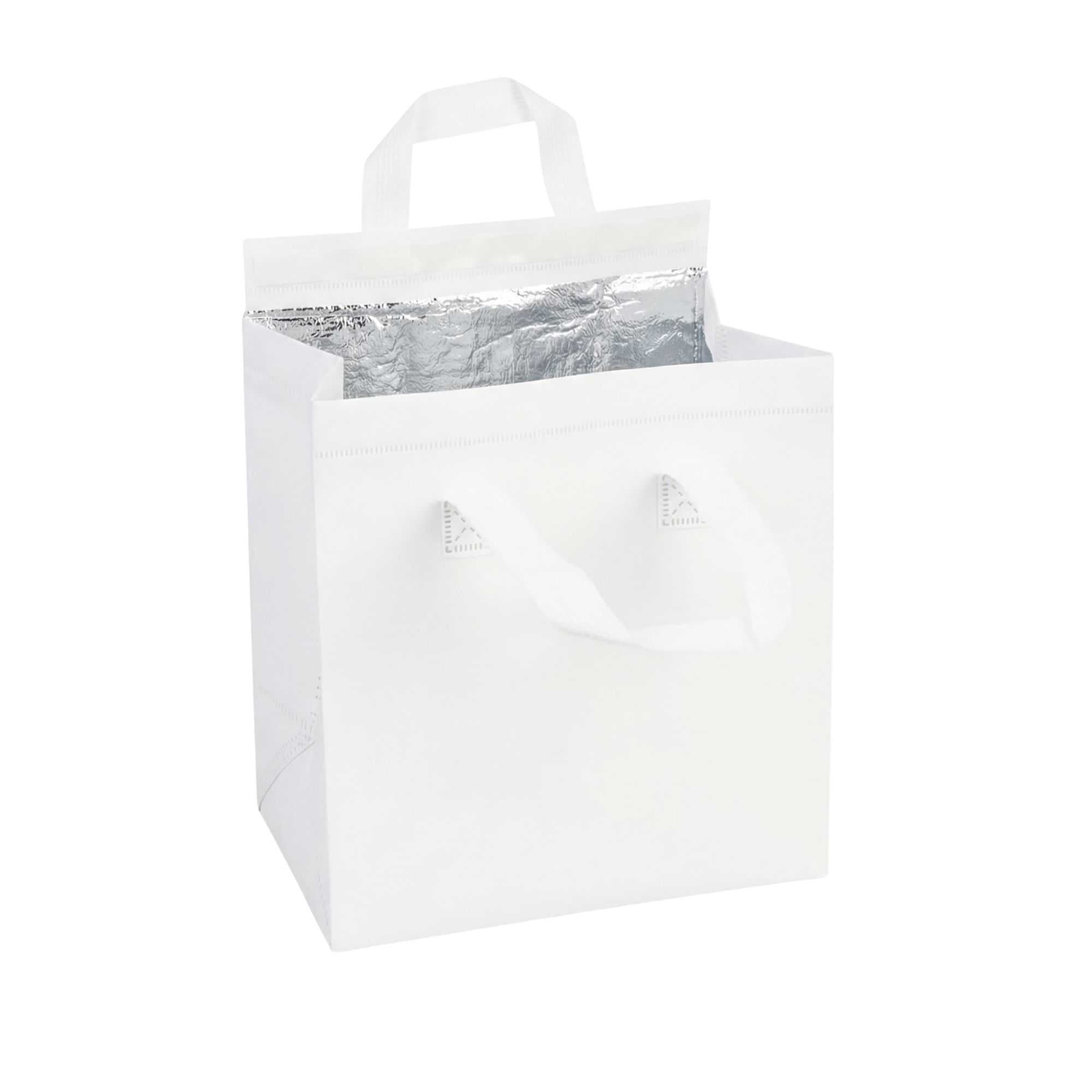 Bag Tek White Insulated Take Out Bag - Tamper-Evident - 9 1/2" x 6" x 10 1/4" - 100 count box