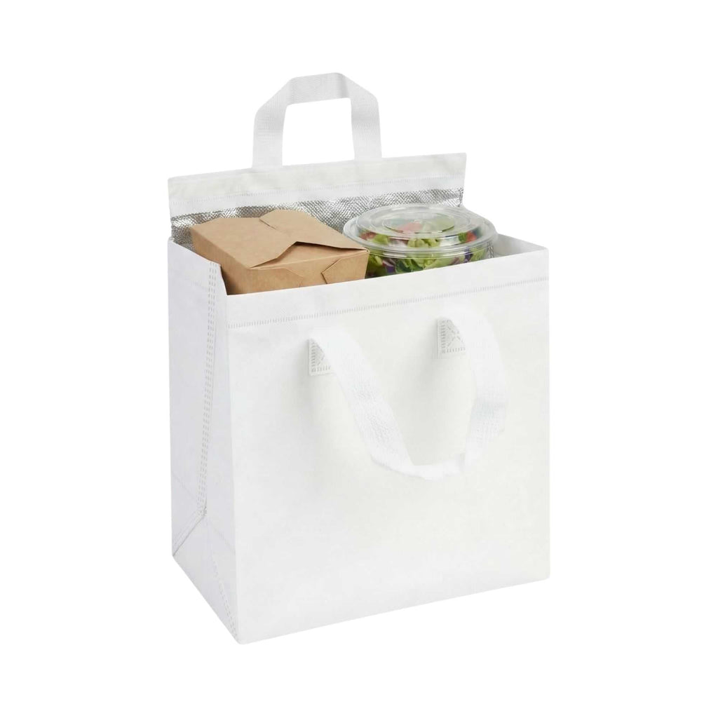 Bag Tek White Insulated Take Out Bag - Tamper-Evident - 9 1/2" x 6" x 10 1/4" - 100 count box