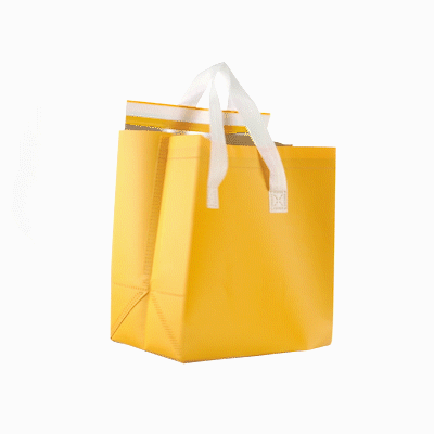 Bag Tek Yellow Insulated Take Out Bag - Tamper-Evident - 9 1/2" x 6" x 10 1/4" - 100 count box