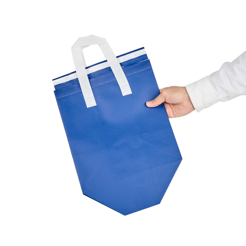 Bag Tek Blue Insulated Take Out Bag - Tamper-Evident - 10 1/4" x 6 3/4" x 11" - 25 count box
