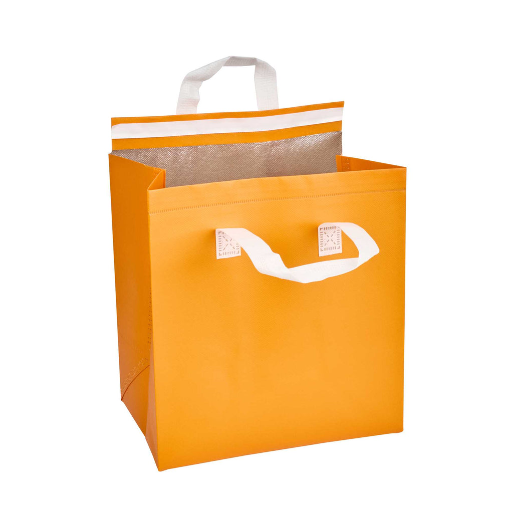Bag Tek Orange Insulated Take Out Bag - Tamper-Evident - 10 1/4" x 6 3/4" x 11" - 25 count box