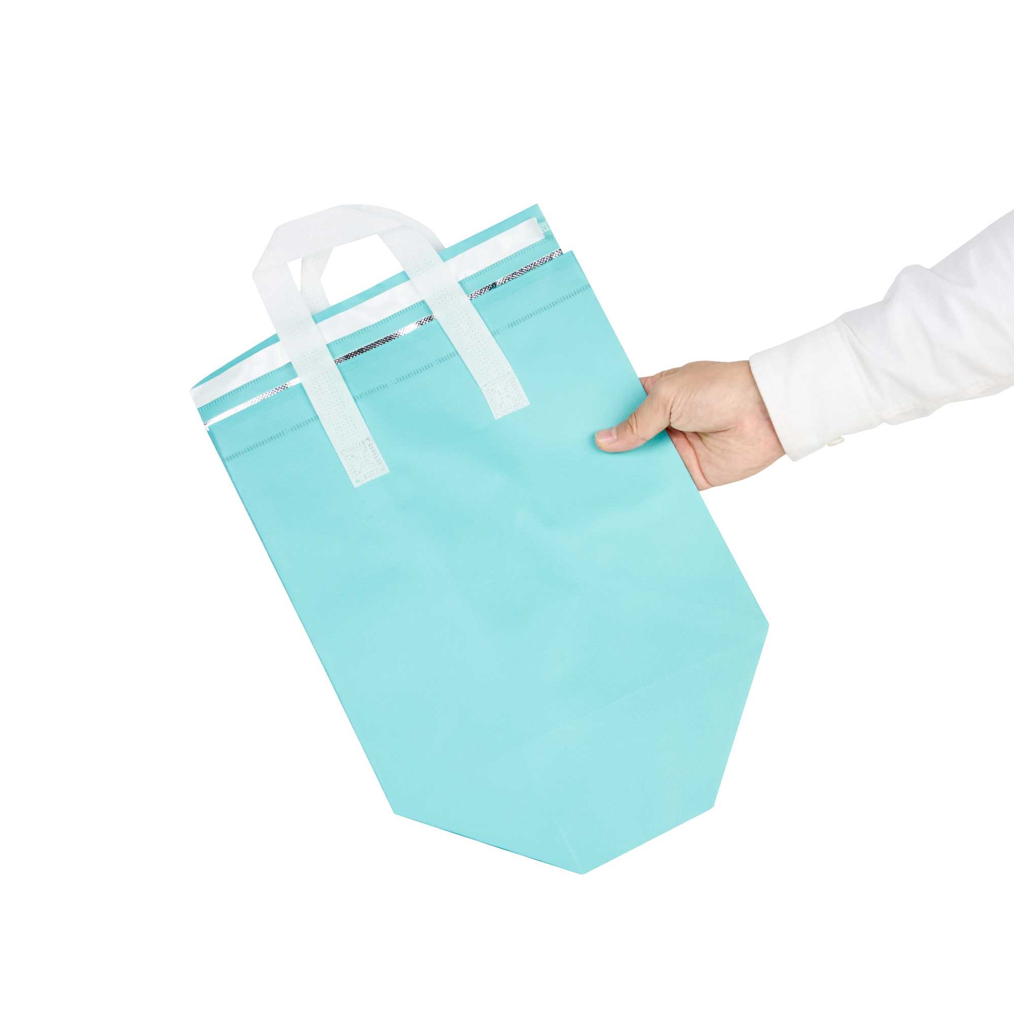 Bag Tek Teal Insulated Take Out Bag - Tamper-Evident - 10 1/4" x 6 3/4" x 11" - 25 count box