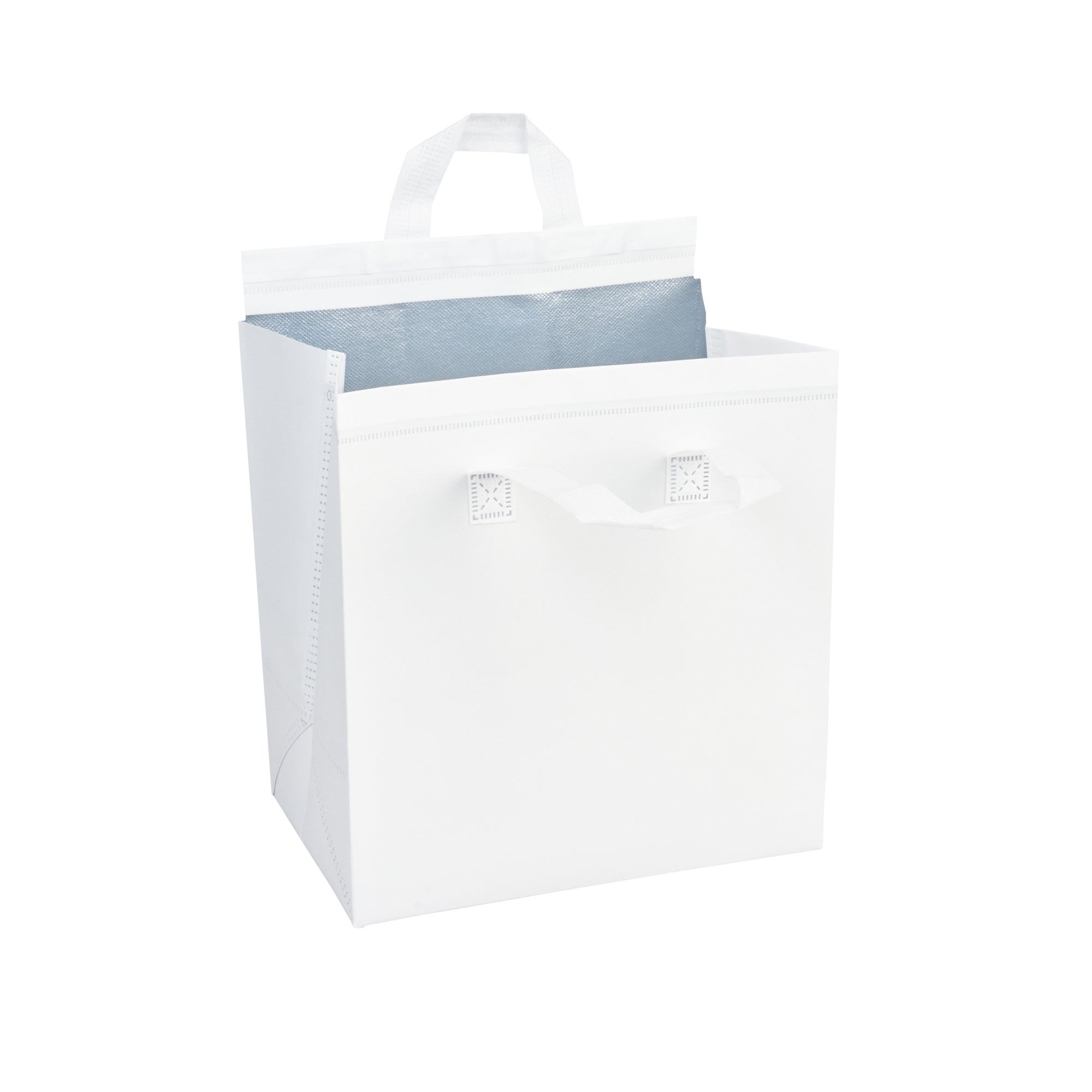 Bag Tek White Insulated Take Out Bag - Tamper-Evident - 10 1/4" x 6 3/4" x 11" - 100 count box