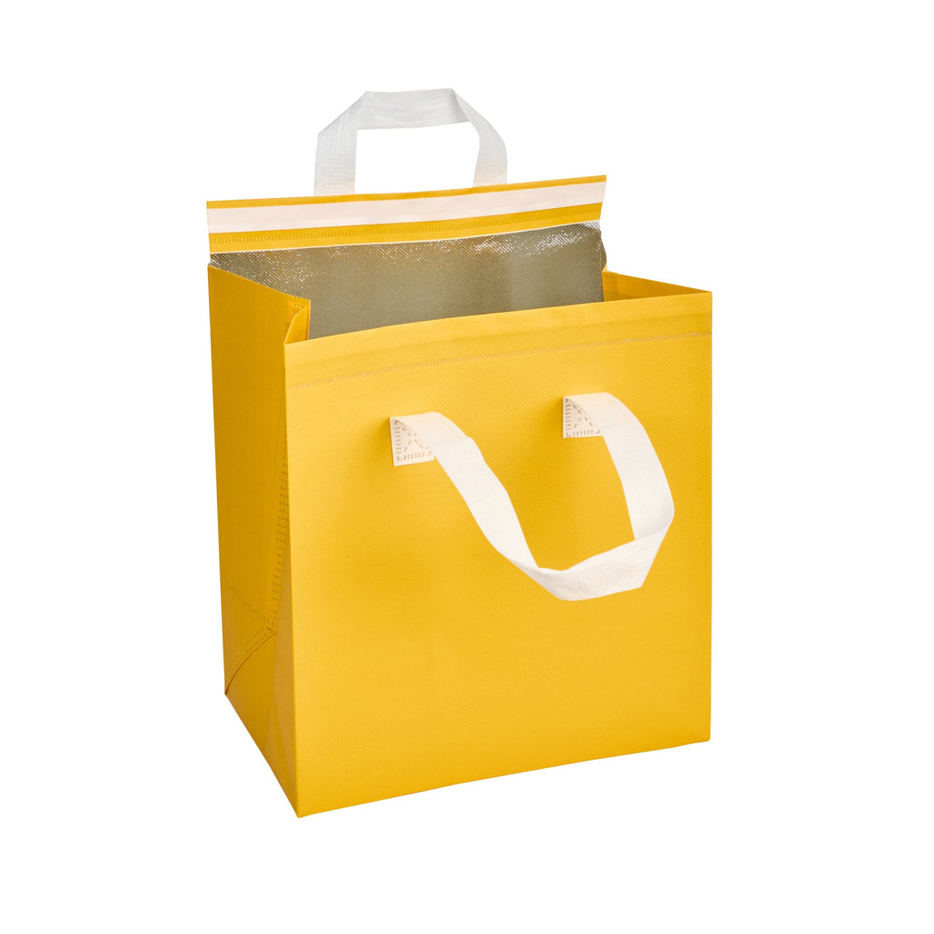 Bag Tek Yellow Insulated Take Out Bag - Tamper-Evident - 10 1/4" x 6 3/4" x 11" - 100 count box