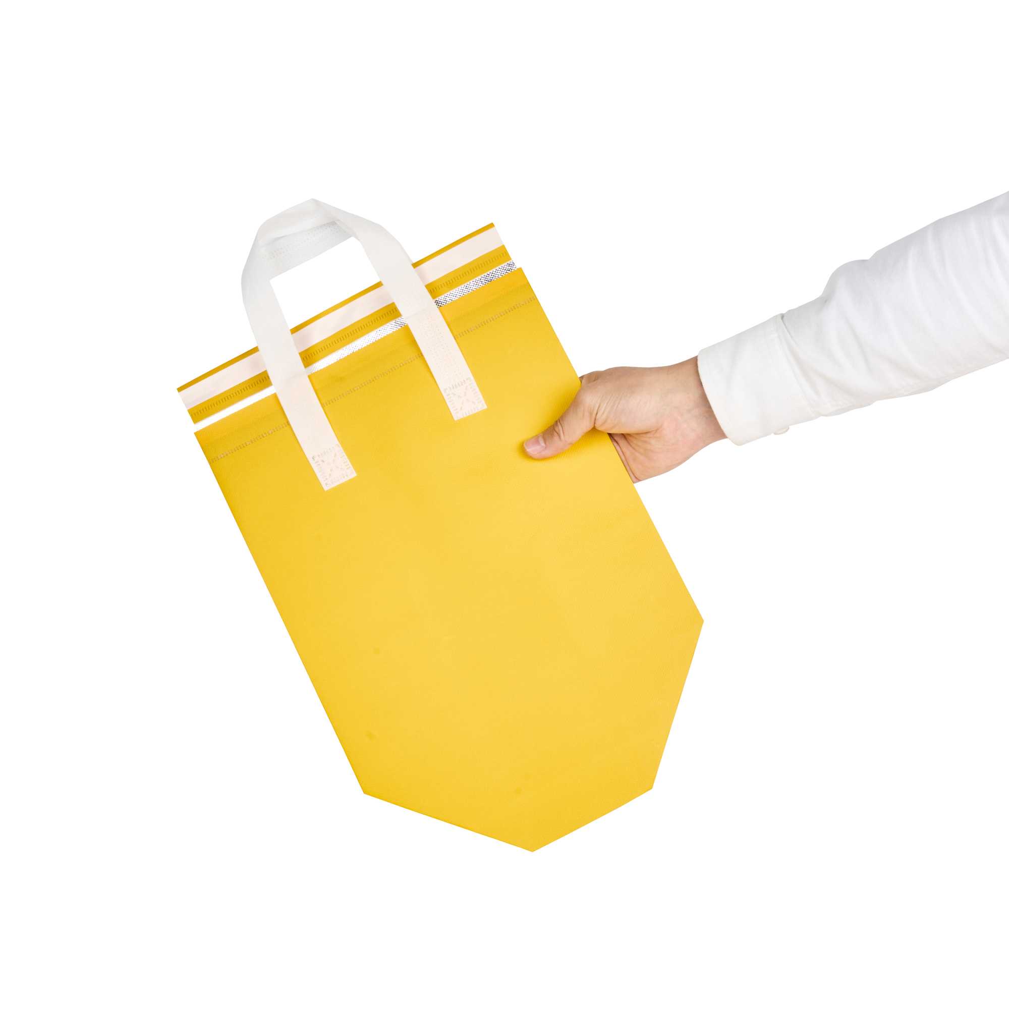 Bag Tek Yellow Insulated Take Out Bag - Tamper-Evident - 10 1/4" x 6 3/4" x 11" - 25 count box