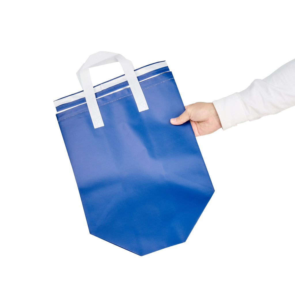Bag Tek Blue Insulated Take Out Bag - Tamper-Evident - 11 3/4" x 7 3/4" x 12 1/2" - 100 count box