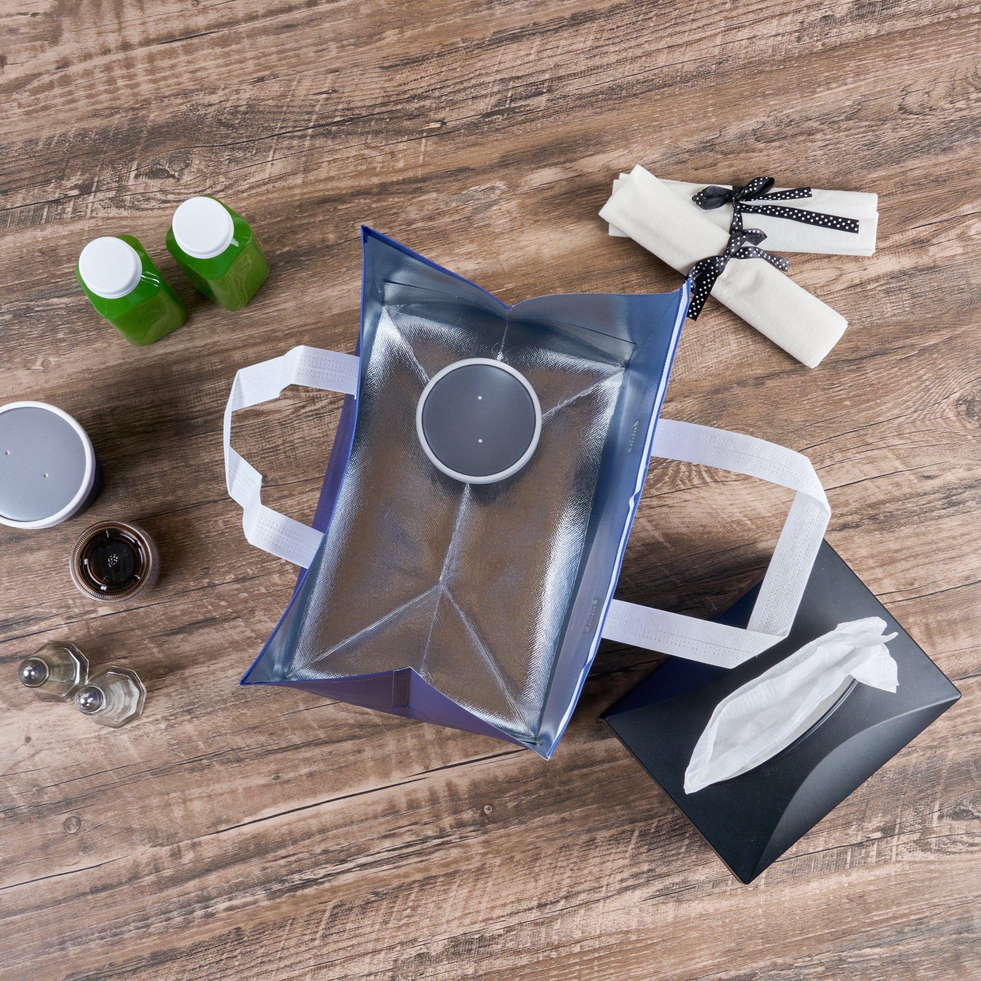Bag Tek Blue Insulated Take Out Bag - Tamper-Evident - 11 3/4" x 7 3/4" x 12 1/2" - 100 count box