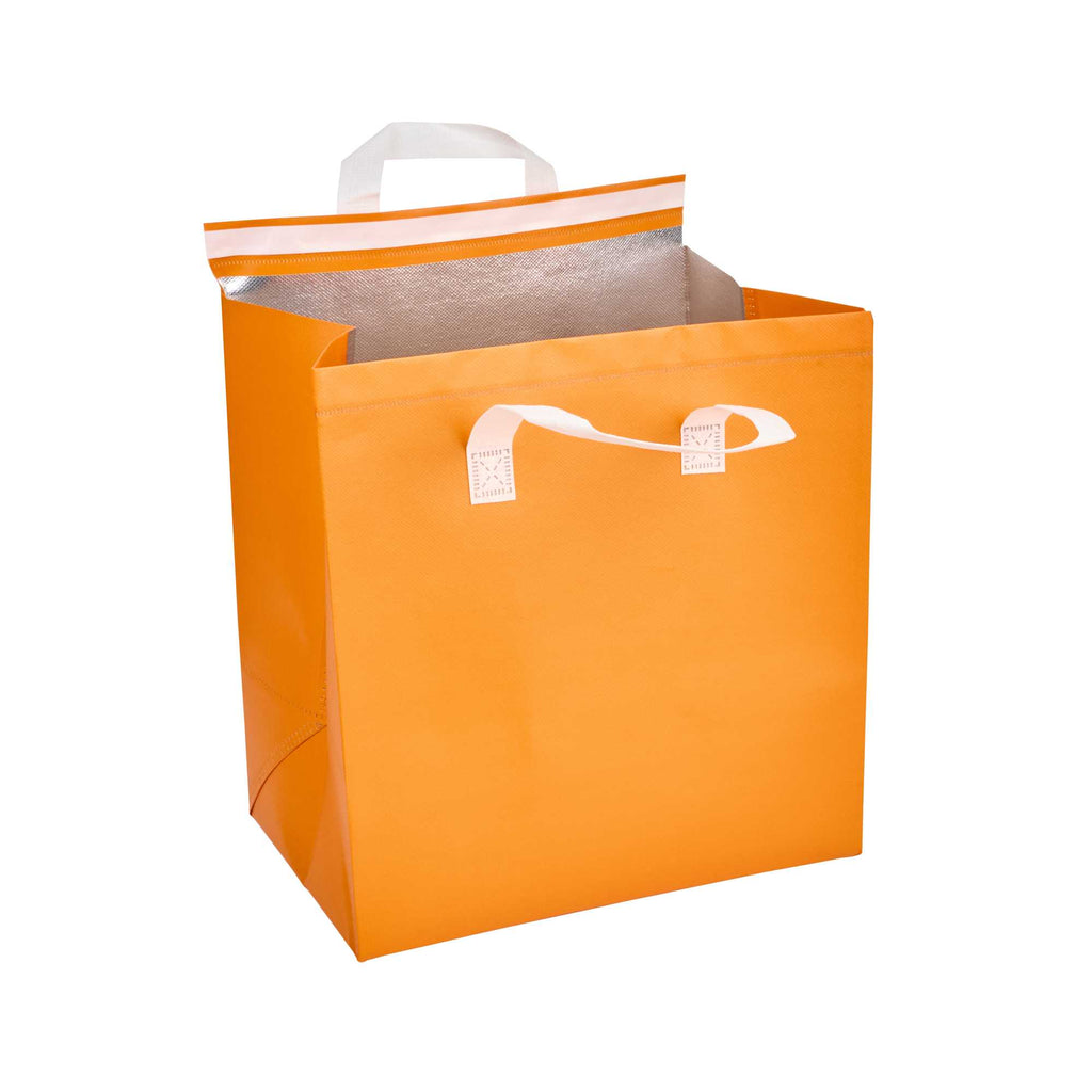 Bag Tek Orange Insulated Take Out Bag - Tamper-Evident - 11 3/4" x 7 3/4" x 12 1/2" - 25 count box