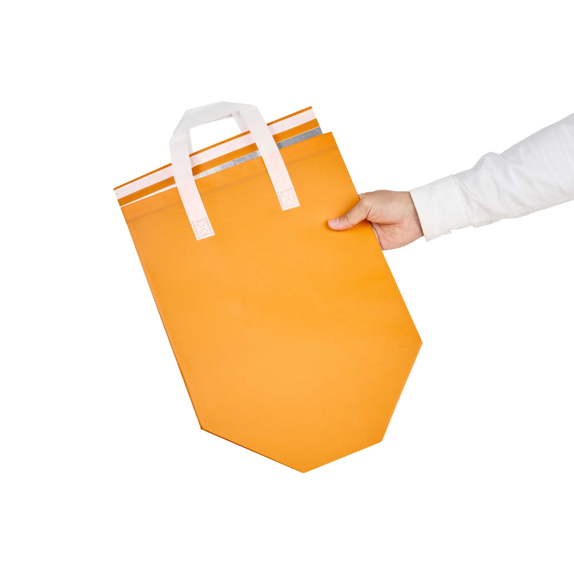 Bag Tek Orange Insulated Take Out Bag - Tamper-Evident - 11 3/4" x 7 3/4" x 12 1/2" - 25 count box