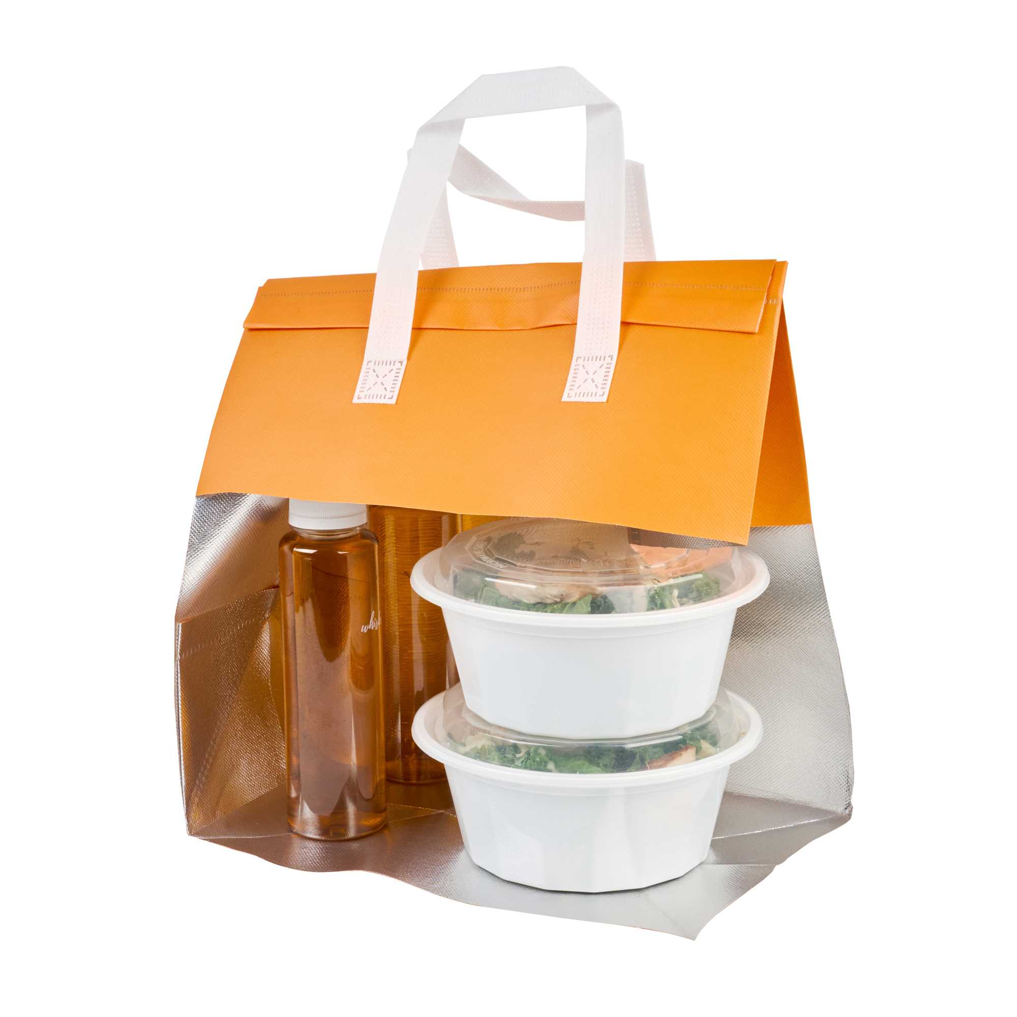 Bag Tek Orange Insulated Take Out Bag - Tamper-Evident - 11 3/4" x 7 3/4" x 12 1/2" - 25 count box