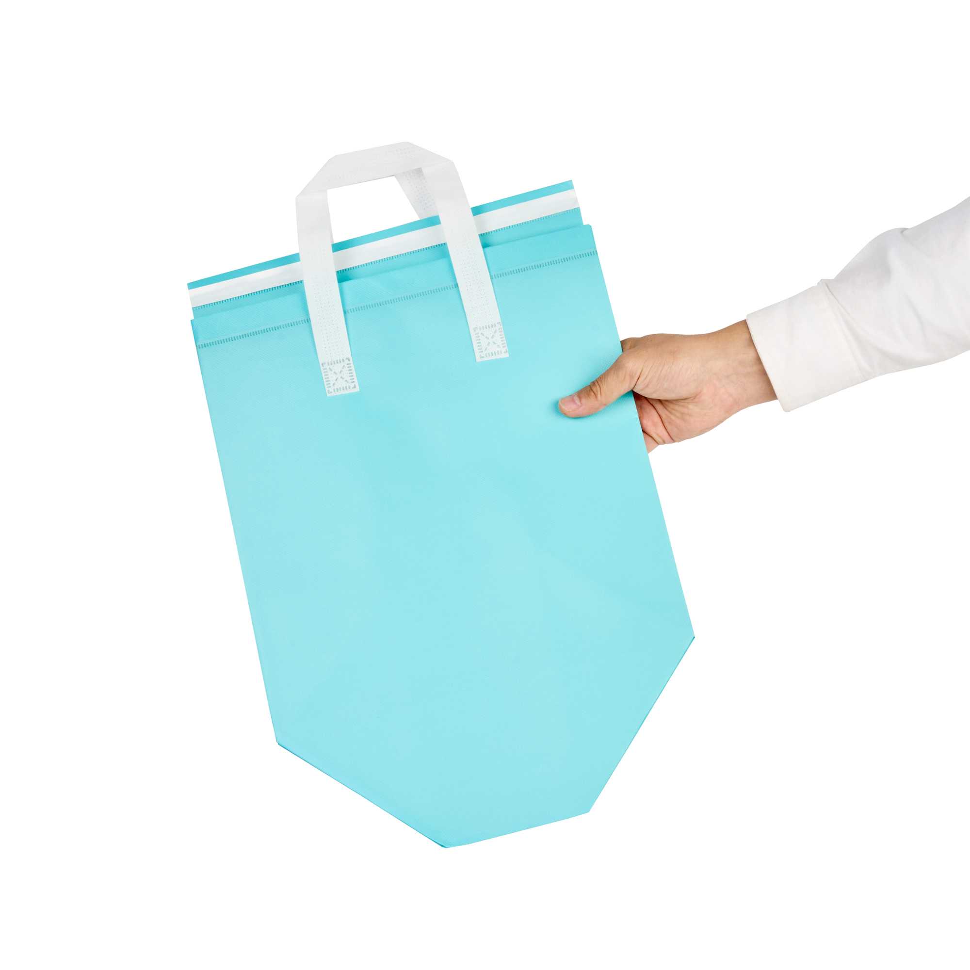 Bag Tek Teal Insulated Take Out Bag - Tamper-Evident - 11 3/4" x 7 3/4" x 12 1/2" - 25 count box