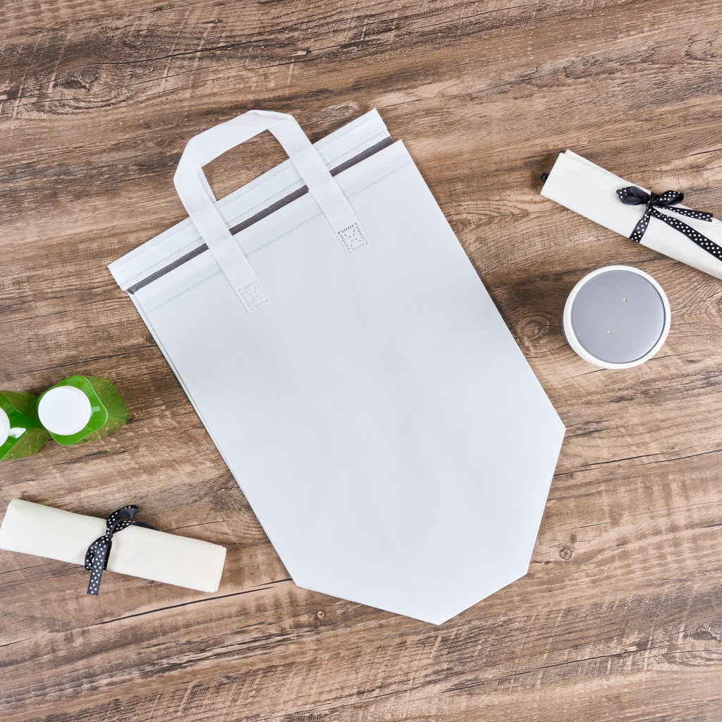 Bag Tek White Insulated Take Out Bag - Tamper-Evident - 11 3/4" x 7 3/4" x 12 1/2" - 100 count box