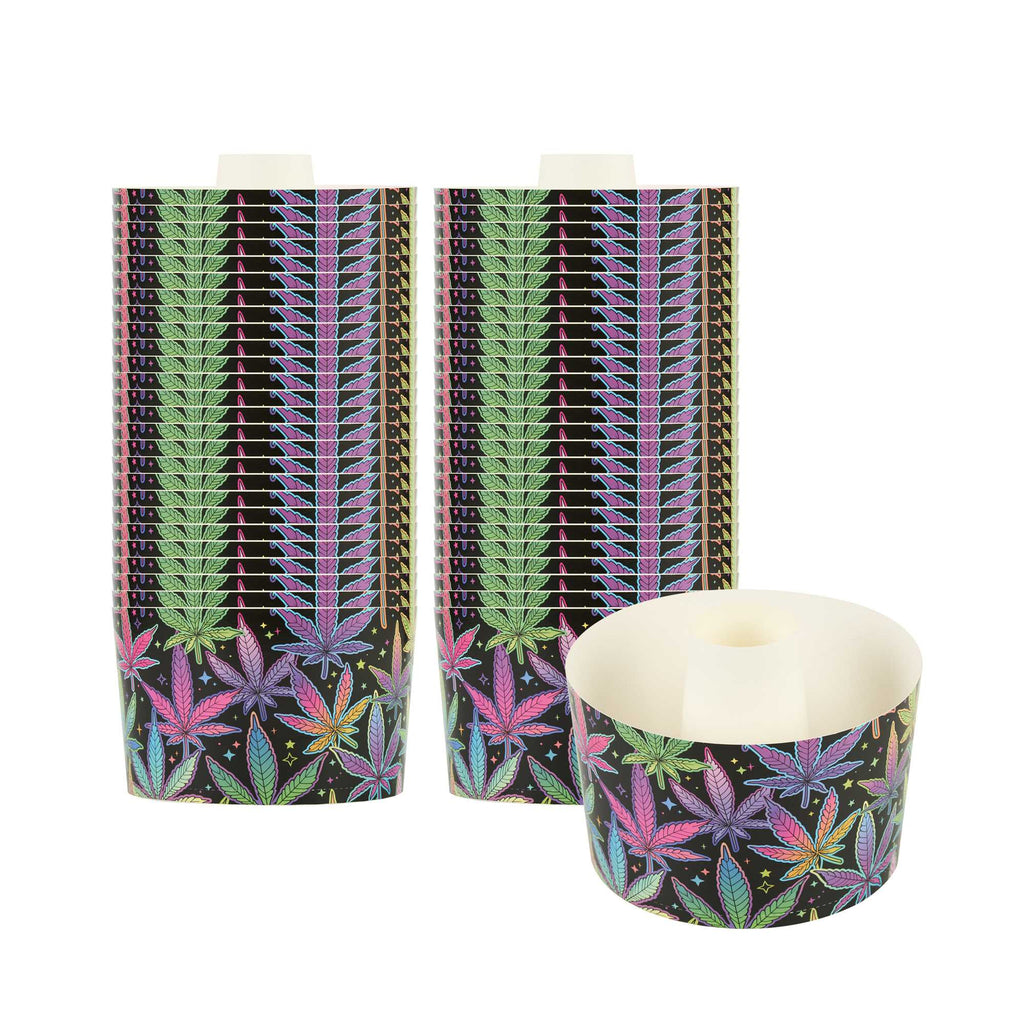 Panificio 53 oz Paper Angel Food Tube Pan - Trippy Leaf Print, Greaseproof - 5 3/4" x 5 3/4" x 3 3/4" - 400 count box