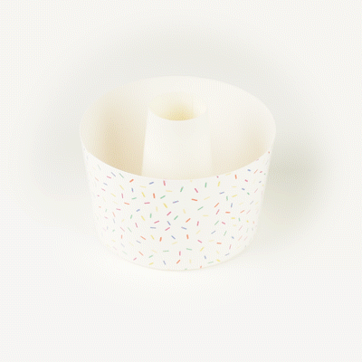 Panificio 53 oz Paper Angel Food Tube Pan - Colorful Confetti, Greaseproof - 5 3/4" x 5 3/4" x 3 3/4" - 100 count box