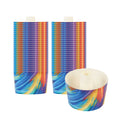 Panificio 38 oz Paper Angel Food Tube Pan - Colorful Abstract Waves, Greaseproof - 5" x 5" x 3 3/4" - 600 count box