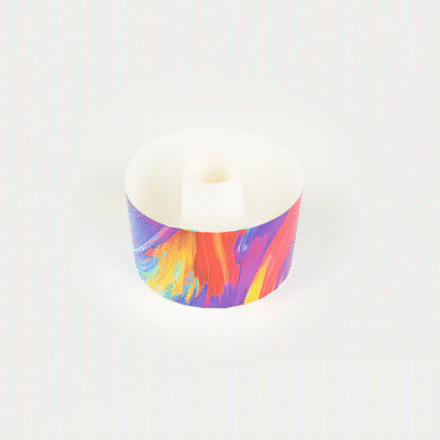 Panificio 22 oz Paper Angel Food Tube Pan - Colorful Abstract Waves, Greaseproof - 4 1/2" x 4 1/2" x 2 3/4" - 900 count box