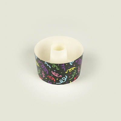 Panificio 22 oz Paper Angel Food Tube Pan - Colorful Streamers, Greaseproof - 4 1/2" x 4 1/2" x 2 3/4" - 100 count box