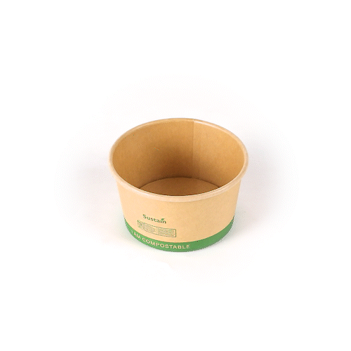 Sustain 12 oz Round Kraft Paper Soup Container - Compostable - 4 1/2" x 4 1/2" x 2 1/2" - 200 count box