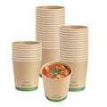 Sustain 24 oz Round Kraft Paper Soup Container - Compostable - 4 1/2" x 4 1/2" x 4 1/2" - 25 count box