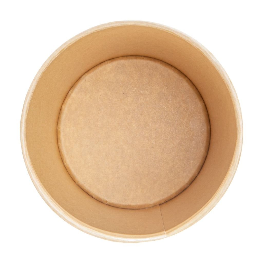 Sustain 24 oz Round Kraft Paper Soup Container - Compostable - 4 1/2" x 4 1/2" x 4 1/2" - 25 count box
