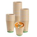 Sustain 32 oz Round Kraft Paper Soup Container - Compostable - 4 1/2" x 4 1/2" x 5 3/4" - 200 count box