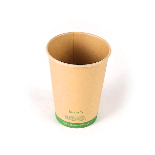 Sustain 32 oz Round Kraft Paper Soup Container - Compostable - 4 1/2" x 4 1/2" x 5 3/4" - 25 count box