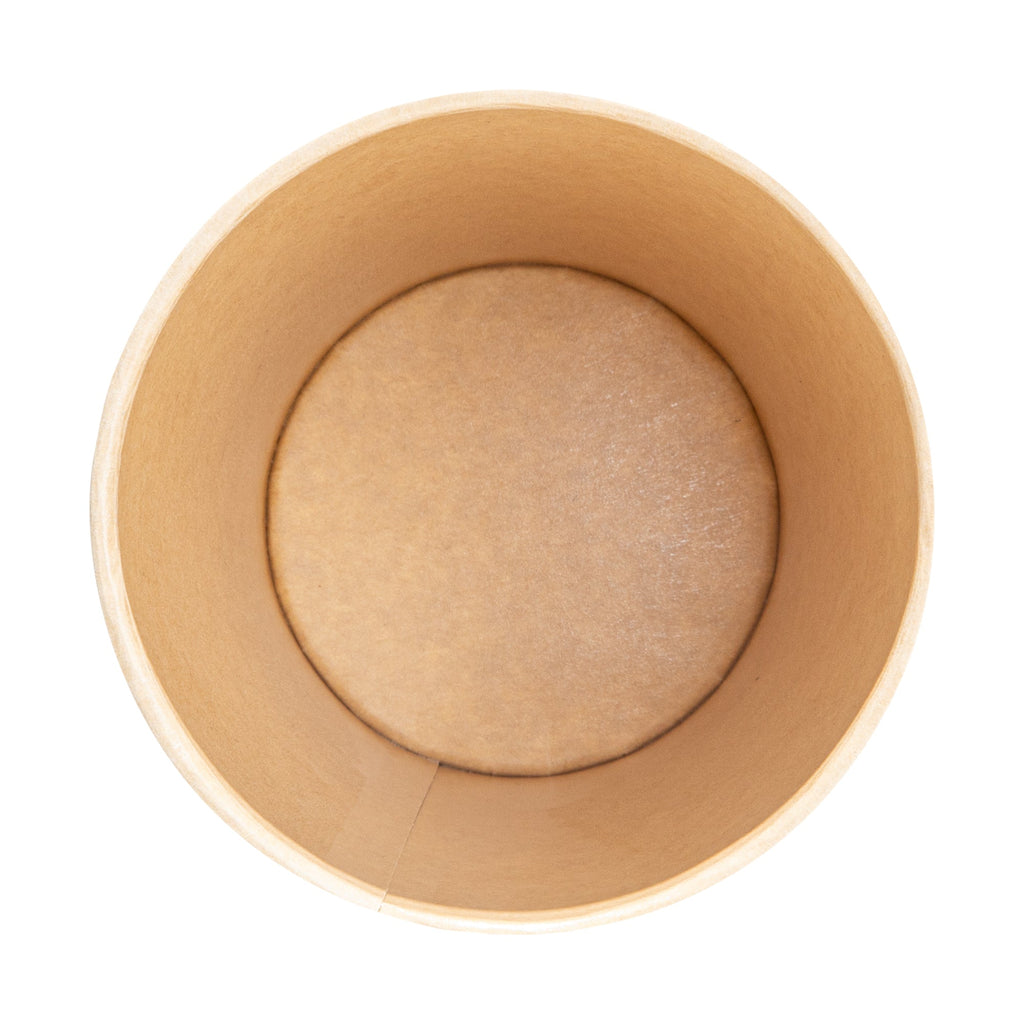 Sustain 32 oz Round Kraft Paper Soup Container - Compostable - 4 1/2" x 4 1/2" x 5 3/4" - 25 count box