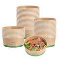 Sustain 17 oz Round Kraft Paper Take Out Container - Compostable - 5 3/4" x 5 3/4" x 2" - 50 count box