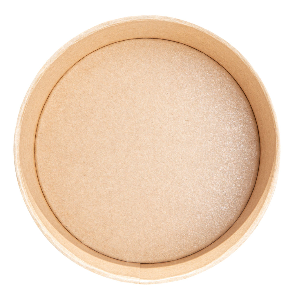 Sustain 37 oz Round Kraft Paper Take Out Container - Compostable - 6 1/2" x 6 1/2" x 2 1/2" - 200 count box