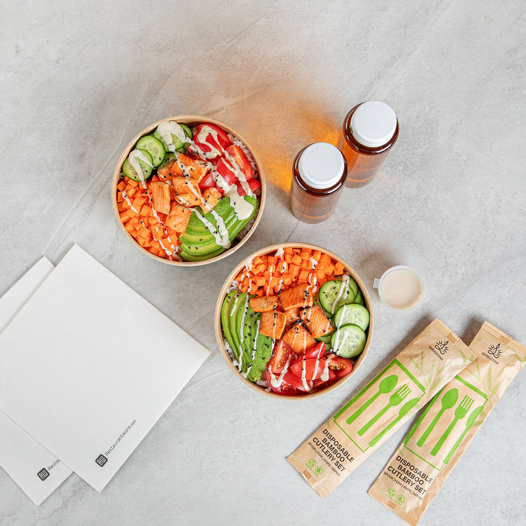 Sustain 37 oz Round Kraft Paper Take Out Container - Compostable - 6 1/2" x 6 1/2" x 2 1/2" - 200 count box
