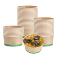 Sustain 44 oz Round Kraft Paper Take Out Container - Compostable - 6 1/2" x 6 1/2" x 3" - 50 count box