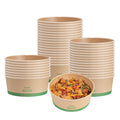Sustain 50 oz Round Kraft Paper Take Out Container - Compostable - 7 1/4" x 7 1/4" x 2 3/4" - 200 count box