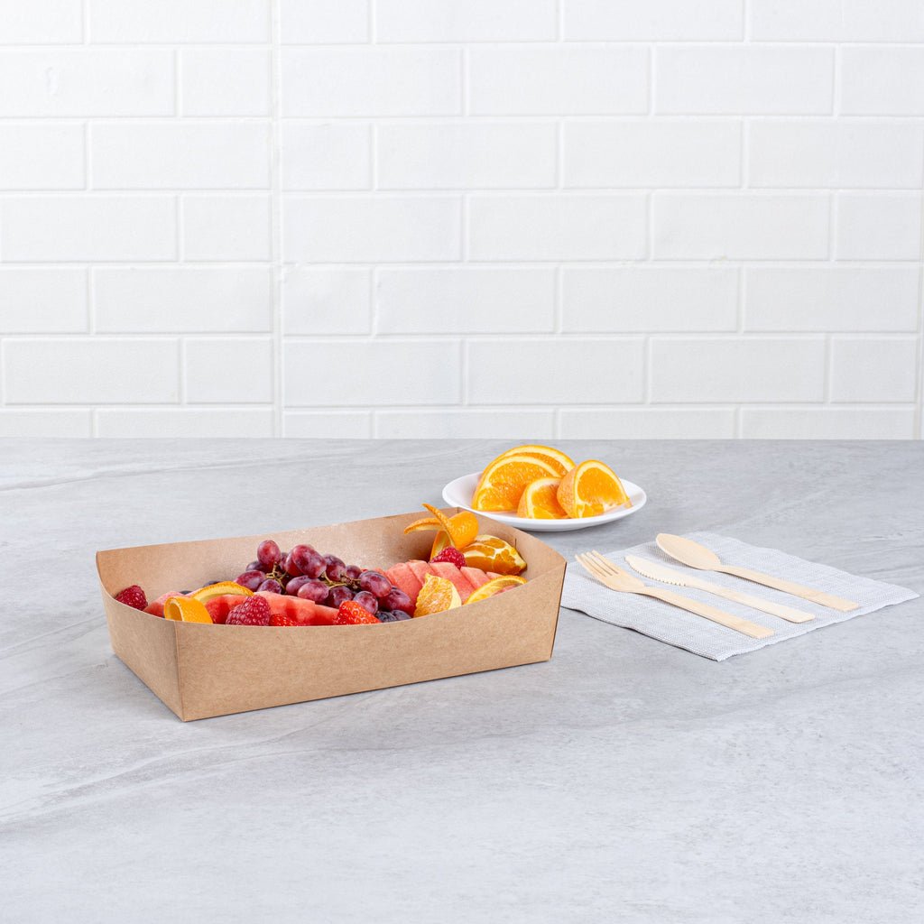 Cater Tek Kraft Paper Insert - Fits Rectangle Catering Box - 10 3/4'' x 7 1/4'' x 2 1/4'' - 10 count box