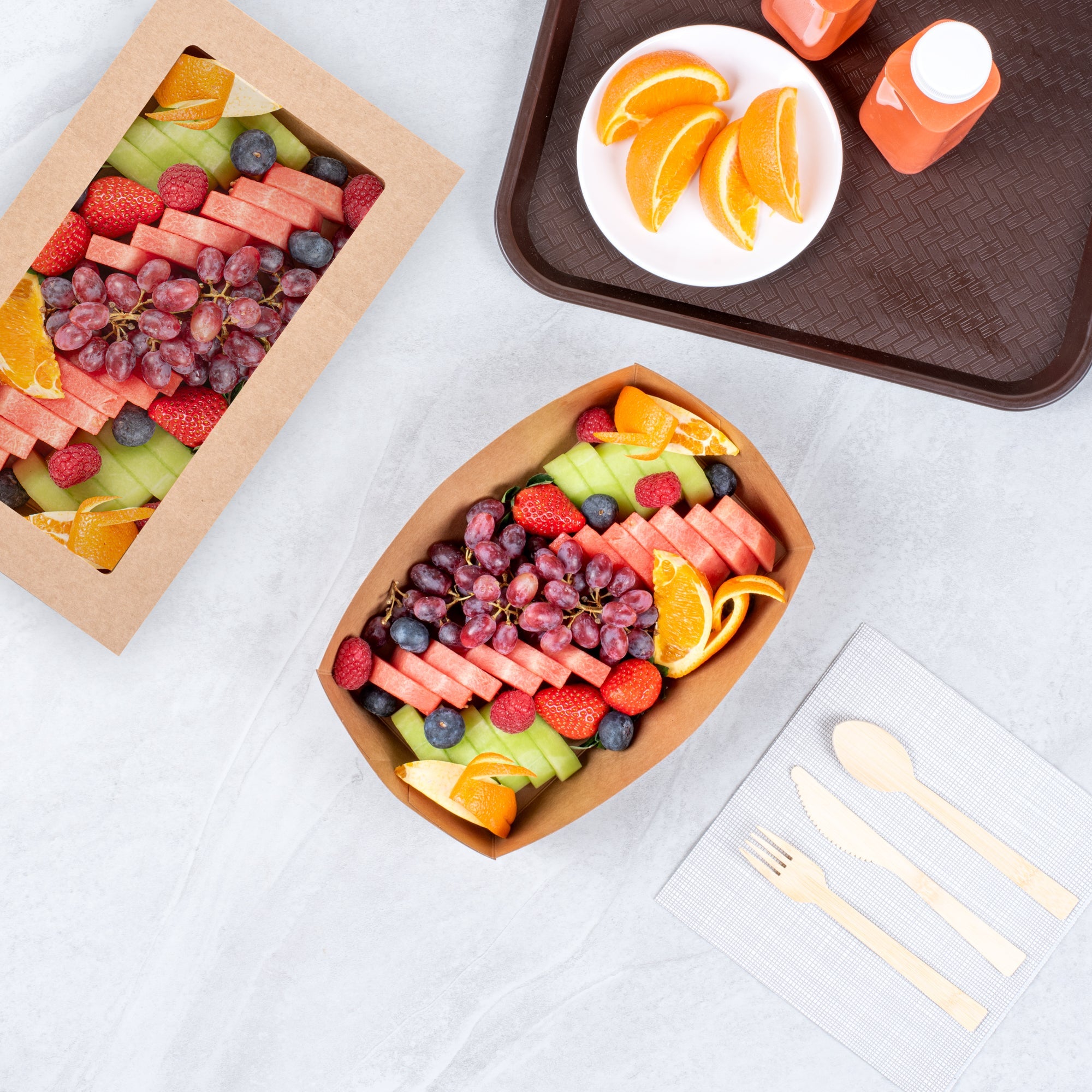 Cater Tek Kraft Paper Insert - Fits Rectangle Catering Box - 10 3/4'' x 7 1/4'' x 2 1/4'' - 10 count box