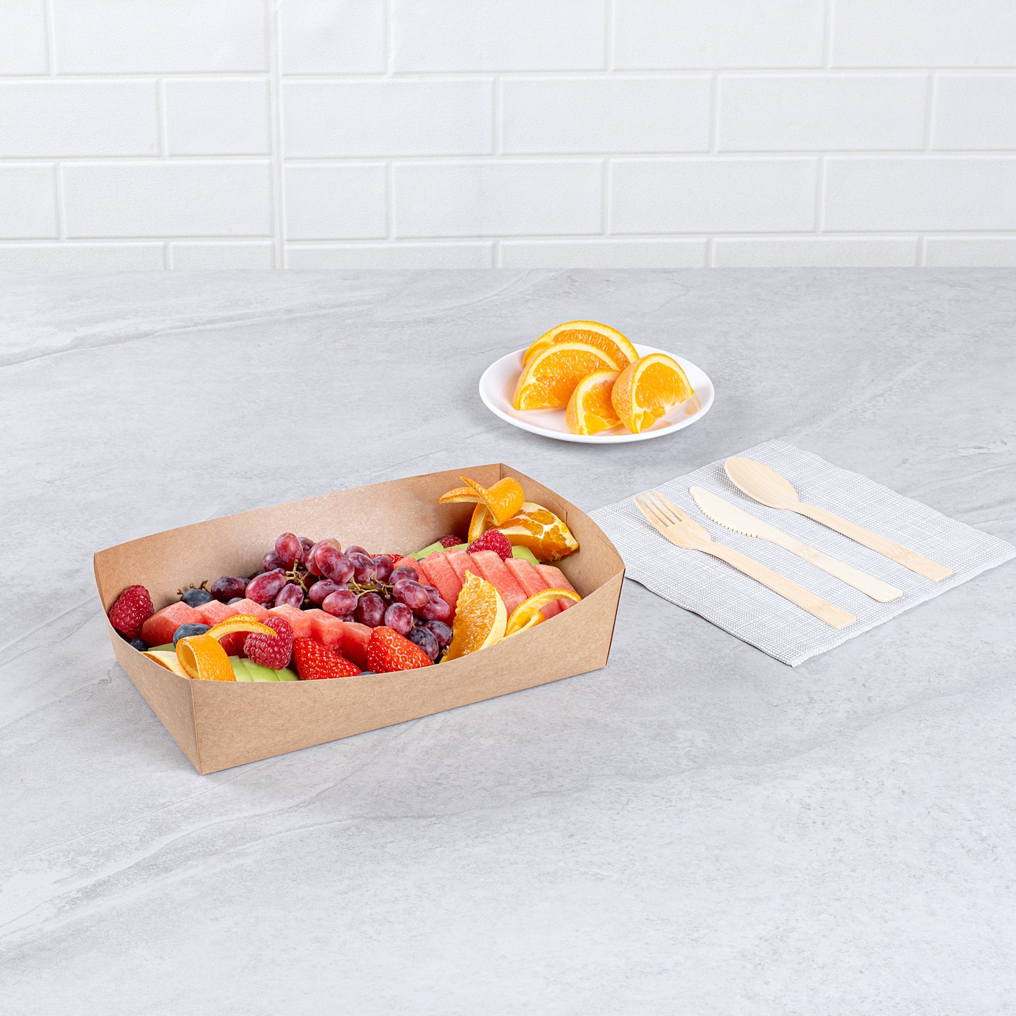 Cater Tek Kraft Paper Insert - Fits Rectangle Catering Box - 10 3/4'' x 7 1/4'' x 2 1/4'' - 10 count box