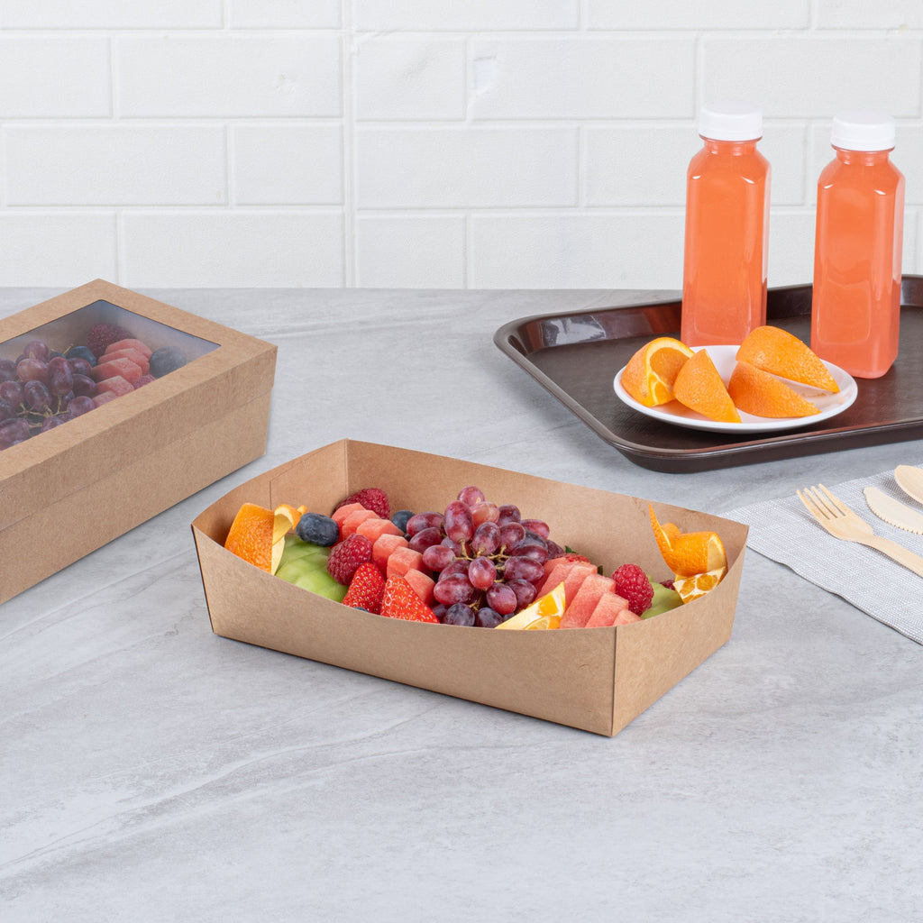Cater Tek Kraft Paper Insert - Fits Rectangle Catering Box - 10 3/4'' x 7 1/4'' x 2 1/4'' - 100 count box
