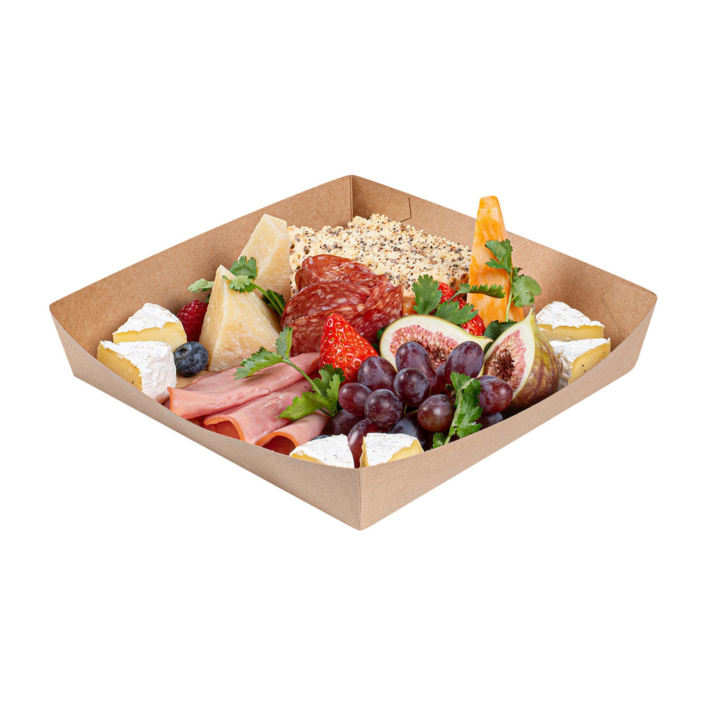 Cater Tek Kraft Paper Insert - Fits Square Catering Box - 9 3/4" x 9 3/4'' x 1 1/2'' - 10 count box