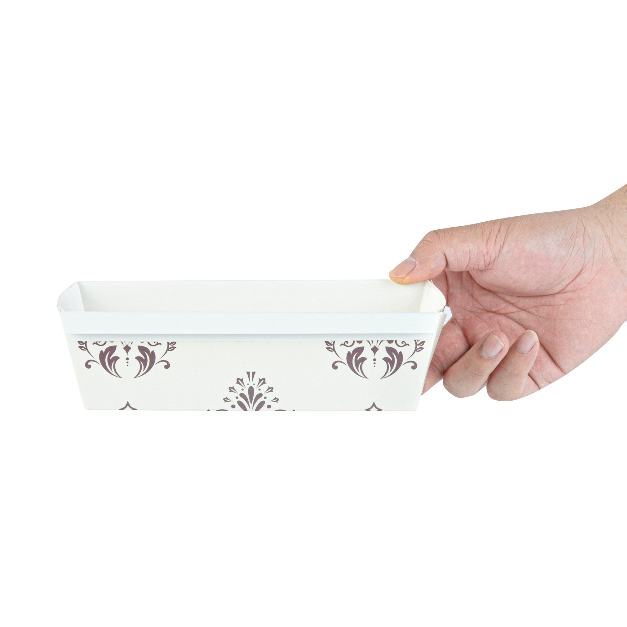 Bake Tek 32 oz Beige Vintage Floral Paper Baking Loaf Pan - Greaseproof - 8" x 3 3/4" x 2 1/4" - 100 count box