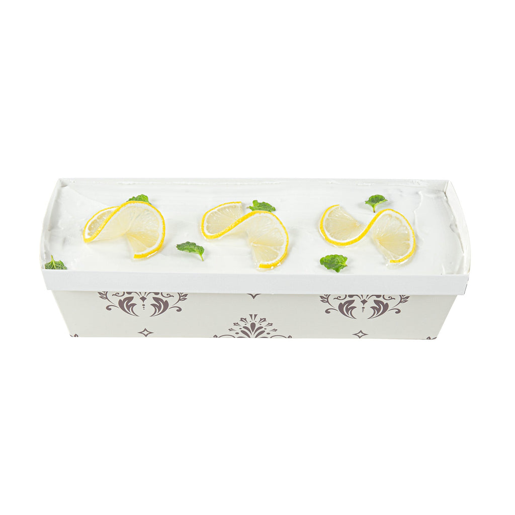 Bake Tek 42 oz Beige Vintage Floral Paper Baking Loaf Pan - Greaseproof - 10" x 3 1/2" x 2 1/2" - 100 count box
