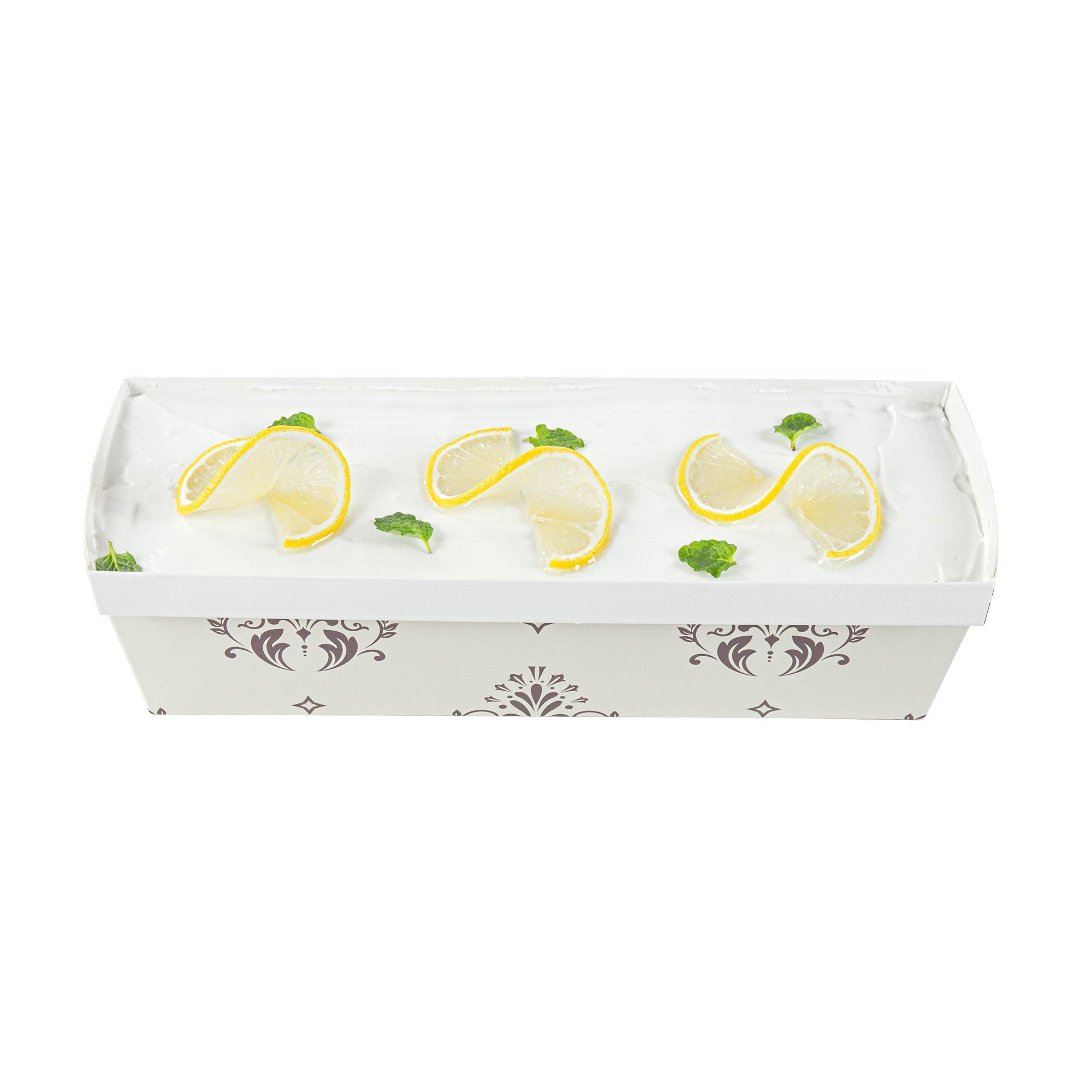 Bake Tek 42 oz Beige Vintage Floral Paper Baking Loaf Pan - Greaseproof - 10" x 3 1/2" x 2 1/2" - 100 count box