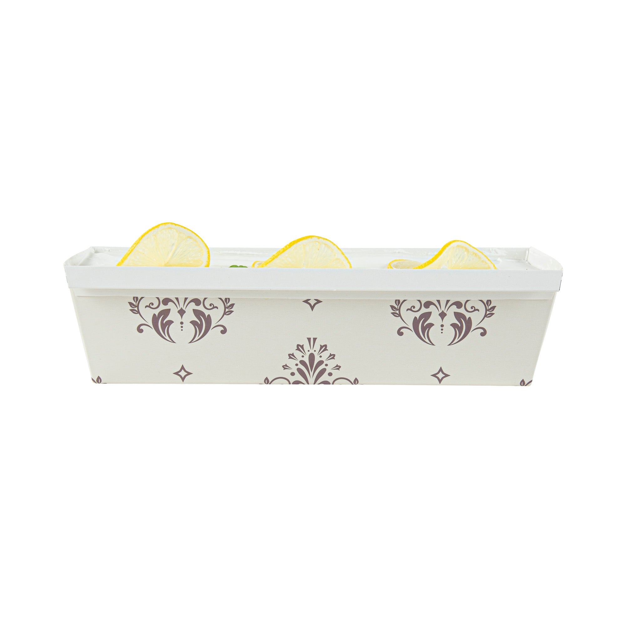 Bake Tek 42 oz Beige Vintage Floral Paper Baking Loaf Pan - Greaseproof - 10" x 3 1/2" x 2 1/2" - 100 count box