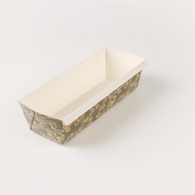 Bake Tek 42 oz Dark Green Vintage Floral Paper Baking Loaf Pan - Greaseproof - 10" x 3 1/2" x 2 1/2" - 100 count box