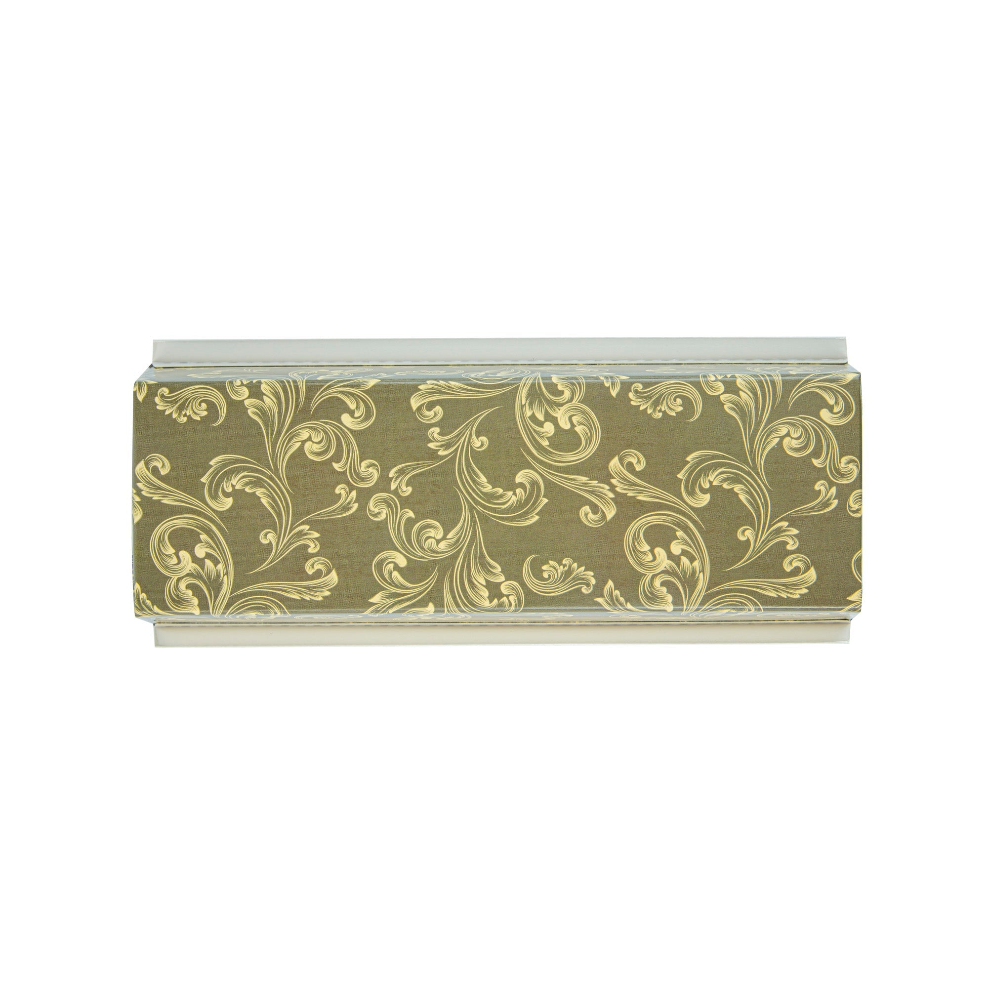 Bake Tek 42 oz Dark Green Vintage Floral Paper Baking Loaf Pan - Greaseproof - 10" x 3 1/2" x 2 1/2" - 100 count box