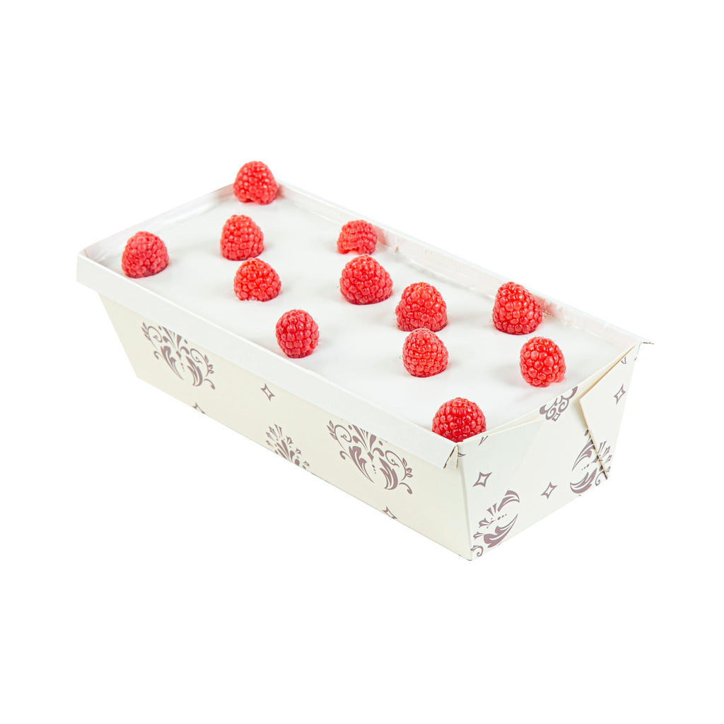Bake Tek 54 oz Beige Vintage Floral Paper Baking Loaf Pan - Greaseproof - 10 1/4" x 4" x 2 3/4" - 100 count box