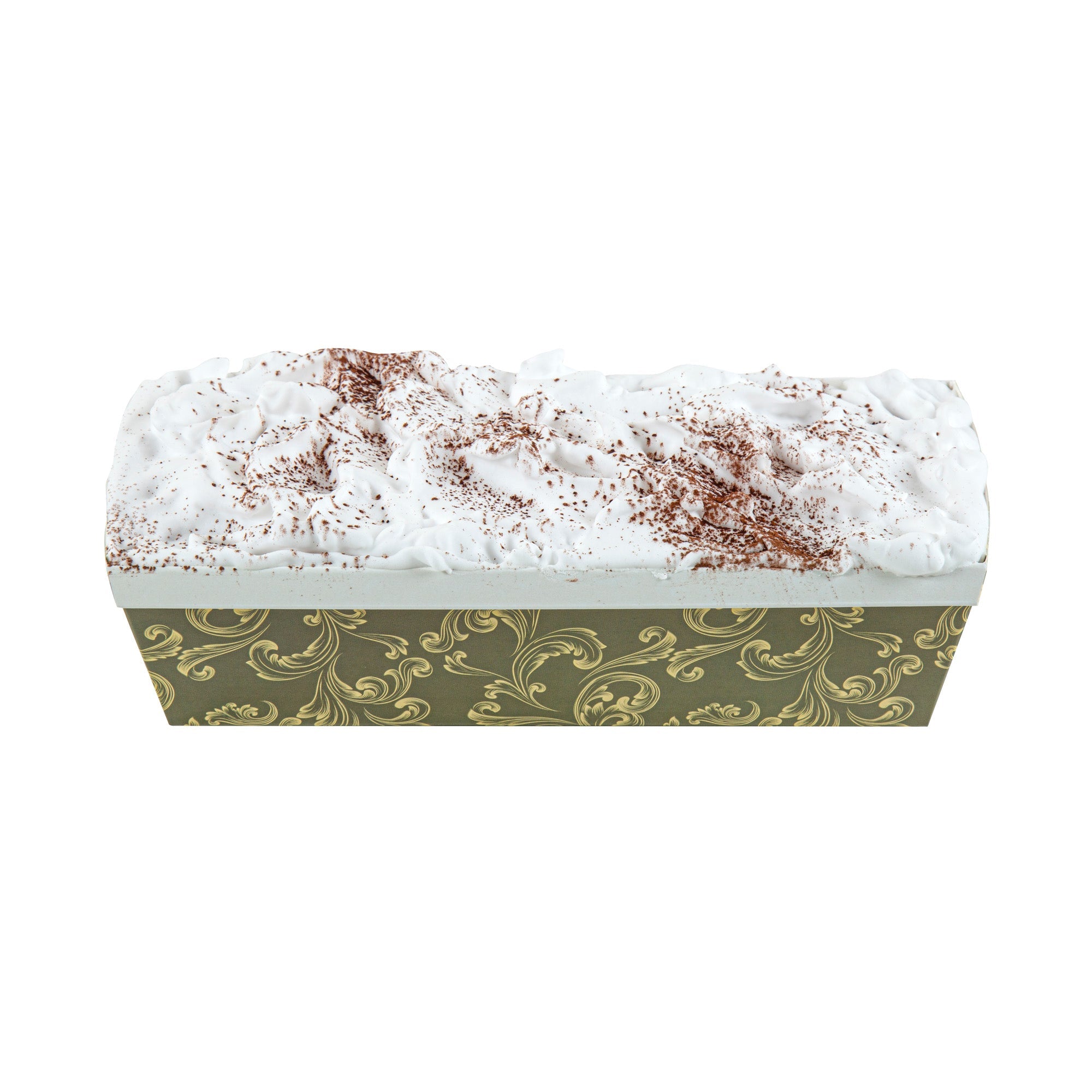 Bake Tek 54 oz Dark Green Vintage Floral Paper Baking Loaf Pan - Greaseproof - 10 1/4" x 4" x 2 3/4" - 100 count box