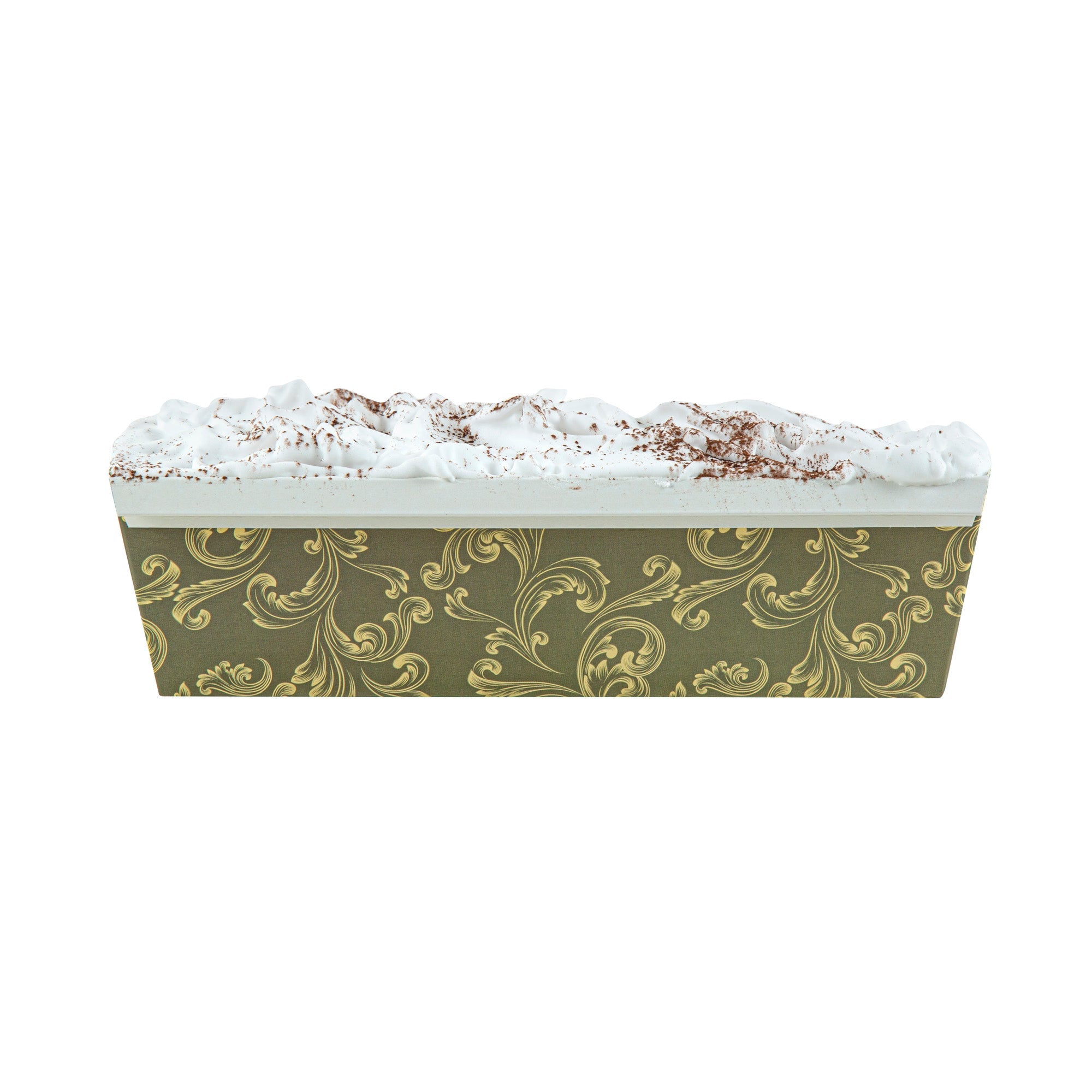 Bake Tek 54 oz Dark Green Vintage Floral Paper Baking Loaf Pan - Greaseproof - 10 1/4" x 4" x 2 3/4" - 100 count box