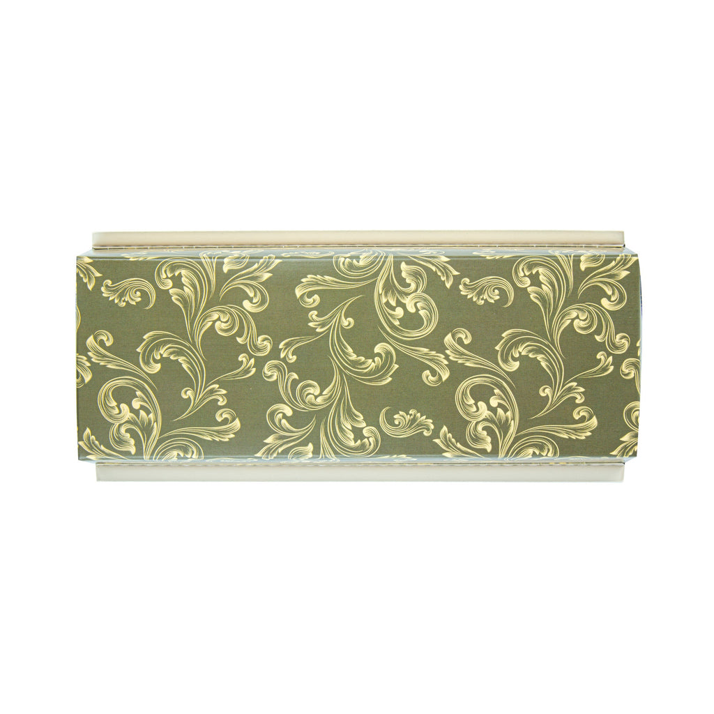 Bake Tek 54 oz Dark Green Vintage Floral Paper Baking Loaf Pan - Greaseproof - 10 1/4" x 4" x 2 3/4" - 100 count box