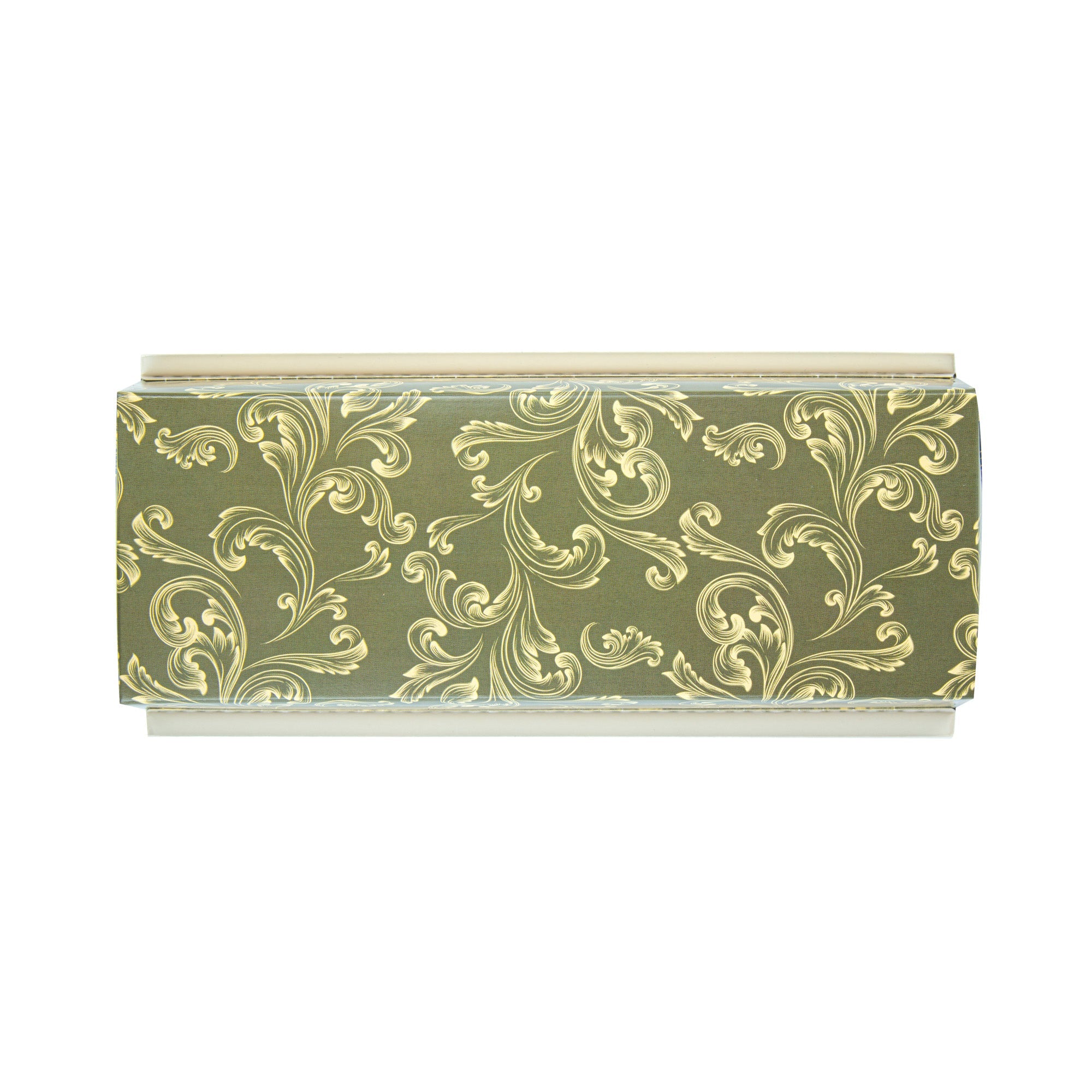 Bake Tek 54 oz Dark Green Vintage Floral Paper Baking Loaf Pan - Greaseproof - 10 1/4" x 4" x 2 3/4" - 100 count box
